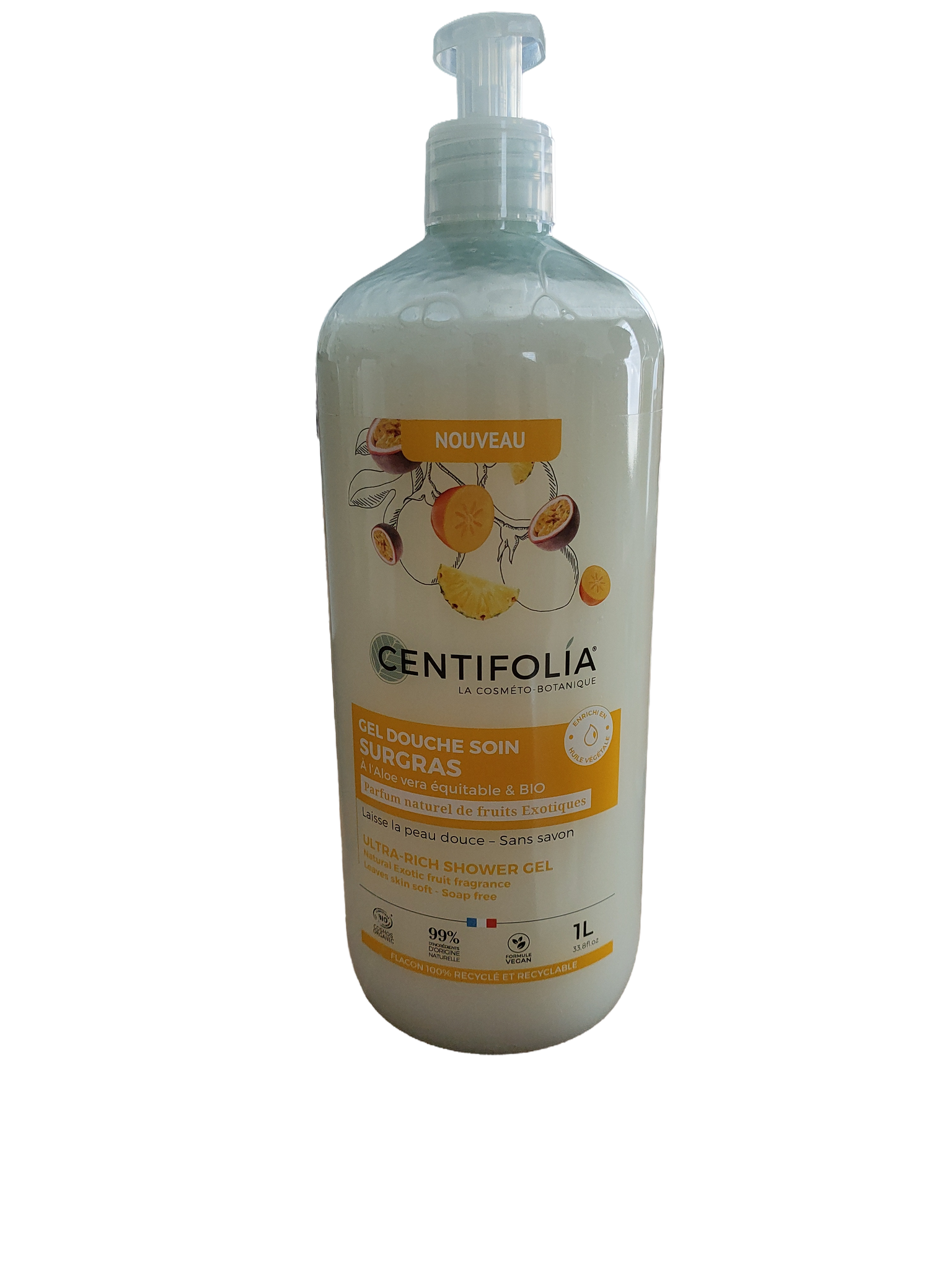 Gel douche soin surgras aloé vera et fruits exotiques Centifolia